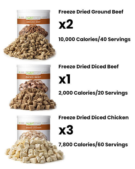 Nutristore Freeze Dried Meat for Survival and Emergency Storage